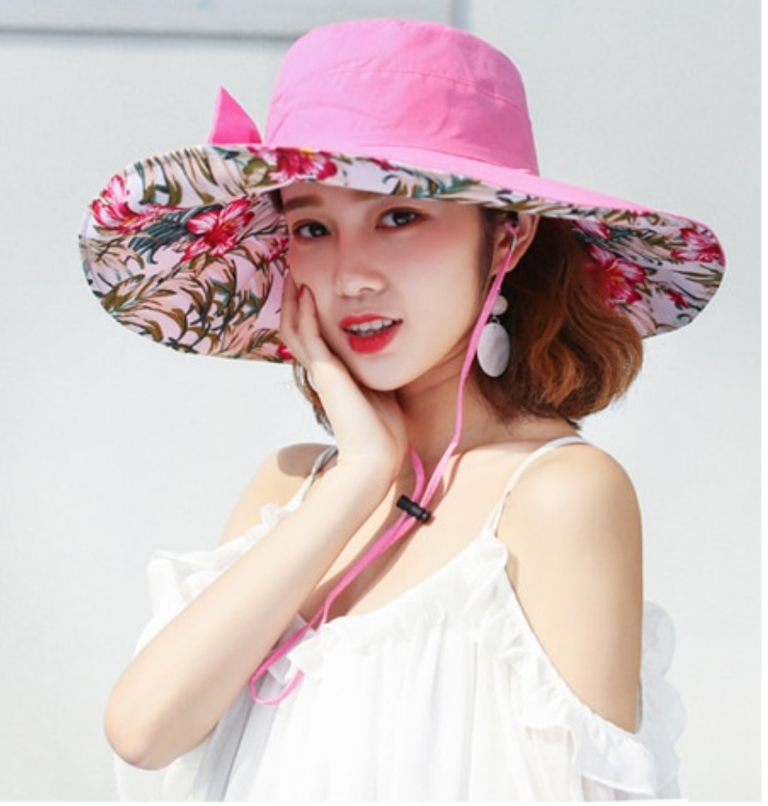Big pink floppy hat deals
